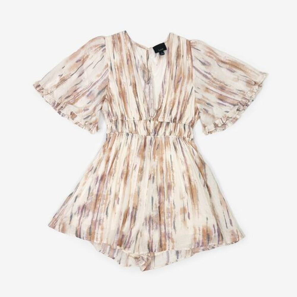 Lumiere Printed Romper Size M Cotton Blend Soft Girl Boho Earthy European Summer